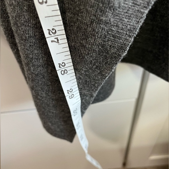 Theory Grey Trincy Evian Wool Draped Open Front Cardigan Size Small P - Picture 5 of 8